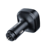 Incarcator auto Acefast (B5), Incarcare rapida, OLED Afisaj digital, 2x Type-C, USB, 101W, Zinc Alloy, negru
