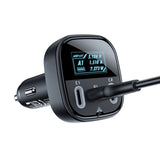 Incarcator auto Acefast (B5), Incarcare rapida, OLED Afisaj digital, 2x Type-C, USB, 101W, Zinc Alloy, negru