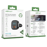 Incarcator auto Acefast (B5), Incarcare rapida, OLED Afisaj digital, 2x Type-C, USB, 101W, Zinc Alloy, negru
