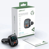 Incarcator auto Acefast (B5), Incarcare rapida, OLED Afisaj digital, 2x Type-C, USB, 101W, Zinc Alloy, negru