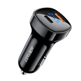 Incarcator auto Acefast (B4), cu Afisaj digital, Incarcare rapida, USB, Type-C, 66W, negru