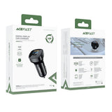 Incarcator auto Acefast (B4), cu Afisaj digital, Incarcare rapida, USB, Type-C, 66W, negru
