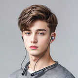 Casti wireless Acefast Casti Bluetooth (N5), Behind the Head, Neckband, Bluetooth 5.4, LED Afisaj, IPX4, 200mAh, negru