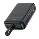 Baterie Externa Acefast (M14-20000), cu Integrat Cable, Type-C, USB, 20000mAh, 38.5Wh, PD22.5W, Afisaj LED, Negru