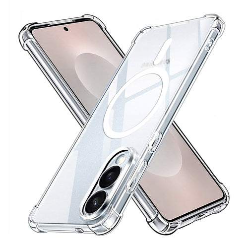 Husa pentru Samsung Galaxy S25 Edge, Techsuit Shockproof Clear Silicone MagSafe, transparenta