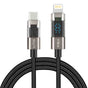 Cablu Lito de date (LD09CL), Lightning to Type-C, 36W High Speed Charging, Afisaj LED, 1.2m, negru