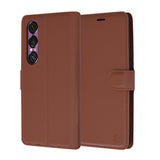 Husa pentru Sony Xperia 1 VI, Techsuit Leather Folio, maro
