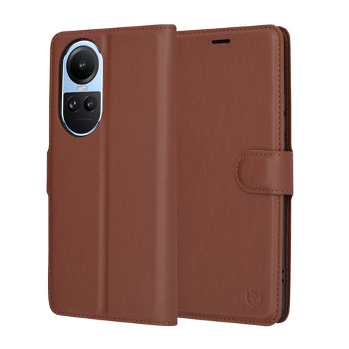 Husa pentru OPPO Reno10, Techsuit Leather Folio, maro