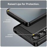 Husa pentru Sony Xperia 1 VII, Techsuit Carbon Silicone, negru