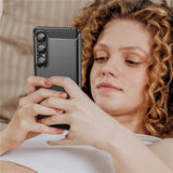 Husa pentru Sony Xperia 1 VII, Techsuit Carbon Silicone, negru