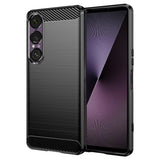 Husa pentru Sony Xperia 1 VII, Techsuit Carbon Silicone, negru