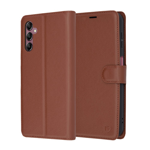 Husa pentru Samsung Galaxy A14 5G, Techsuit Leather Folio, maro