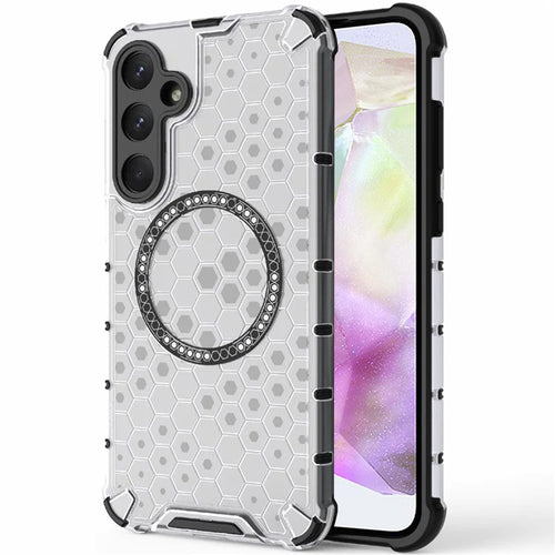 Husa pentru Samsung Galaxy A35 5G, Techsuit HoneyComb Shield MagSafe, alb