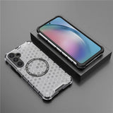 Husa pentru Samsung Galaxy A35 5G, Techsuit HoneyComb Shield MagSafe, alb