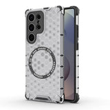 Husa pentru Samsung Galaxy S25 Ultra, Techsuit HoneyComb Shield MagSafe, alb