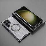Husa pentru Samsung Galaxy S25 Ultra, Techsuit HoneyComb Shield MagSafe, alb