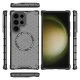 Husa pentru Samsung Galaxy S25 Ultra, Techsuit HoneyComb Shield MagSafe, alb