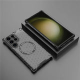 Husa pentru Samsung Galaxy S25 Ultra, Techsuit HoneyComb Shield MagSafe, alb