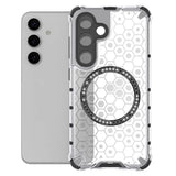 Husa pentru Samsung Galaxy S25, Techsuit HoneyComb Shield MagSafe, alb