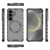 Husa pentru Samsung Galaxy S25, Techsuit HoneyComb Shield MagSafe, alb