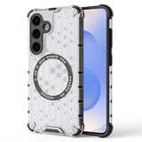 Husa pentru Samsung Galaxy S25, Techsuit HoneyComb Shield MagSafe, alb