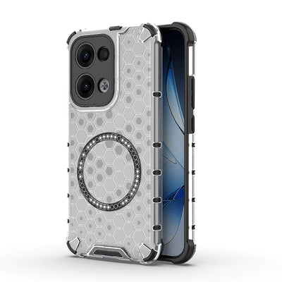 Husa pentru OPPO Reno13, Techsuit HoneyComb Shield MagSafe, alb
