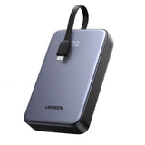 Baterie externa UGREEN PB505 (45762), Integrat Type-C Cable, Incarcare rapida, 20000mAh, USB, USB-C, 22.5W, 5V/3A, gri