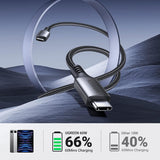 Cablu UGREEN de date US567 (15373), USB-C to USB-C, 3A, 60W, 1m, Nylon, negru