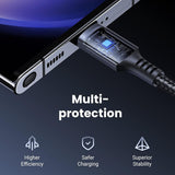 Cablu UGREEN de date US567 (15373), USB-C to USB-C, 3A, 60W, 1m, Nylon, negru