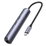 Hub USB UGREEN Docking station CM418 (10919), Type-C to 2x USB3.0, HDMI 4K@60Hz, RJ45 Gigabit, Type-C PD100W, 5Gbps, gri