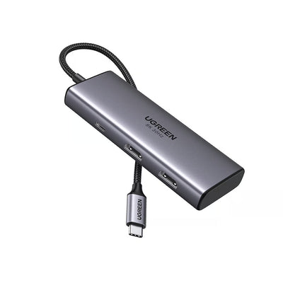 Hub USB UGREEN CM498 (15852), Type-C to 2x USB3.0, 2x Type-C, 2x HDMI, 5Gpbs, PD100W, gri