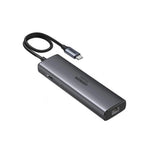 Hub USB UGREEN CM512 (45000), Type-C to 2x USB3.2, 1x RJ45 1000Mbps, 1x Hmdi, 2x Type-C, PD100W, 10Gbps, gri