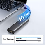 Hub USB UGREEN CM512 (45000), Type-C to 2x USB3.2, 1x RJ45 1000Mbps, 1x Hmdi, 2x Type-C, PD100W, 10Gbps, gri