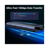 Hub USB UGREEN Docking station CM498 (45379), Type-C to 3x Type-C, 2x USB-A, 2x HDMI 4K@60Hz, 10Gpbs, PD100W, gri