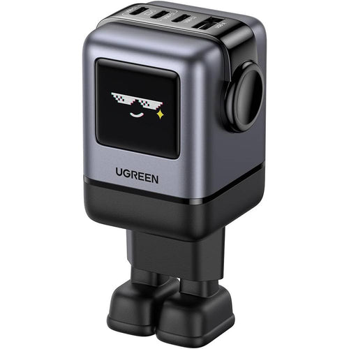 Incarcator retea UGREEN Uno RG X688 (45515B), cu TFT Display, GaN, Super Incarcare rapida, USB, 3x Type-C, QC, 100W, 3A, gri