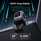 Incarcator retea UGREEN Uno RG X688 (45515B), cu TFT Display, GaN, Super Incarcare rapida, USB, 3x Type-C, QC, 100W, 3A, gri