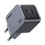 Incarcator retea UGREEN Nexode Pro X707 (35008), GaN, Incarcare rapida, Dual USB-C, QC4.0+, 45W, 5V/3A, gri