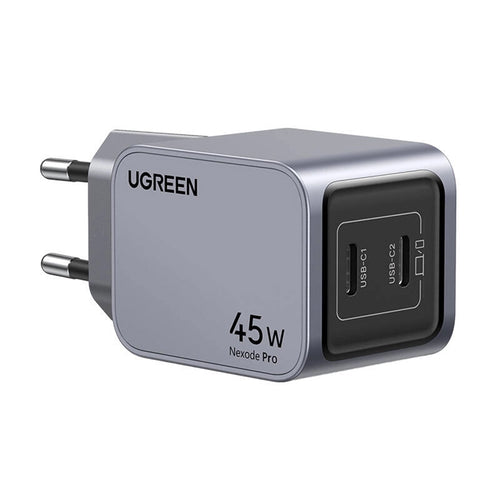Incarcator retea UGREEN Nexode Pro X707 (35008), GaN, Incarcare rapida, Dual USB-C, QC4.0+, 45W, 5V/3A, gri