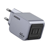 Incarcator retea UGREEN Nexode Pro X707 (35008), GaN, Incarcare rapida, Dual USB-C, QC4.0+, 45W, 5V/3A, gri