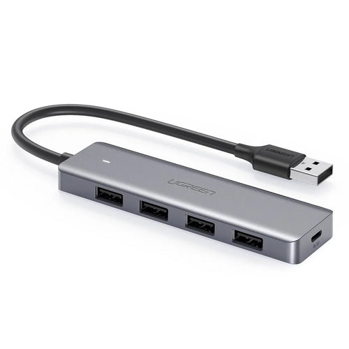 Hub USB UGREEN CM512 (50985), USB to 4x USB3.0, 1x Micro-USB, Plug & Play, 5Gbps, 0.15m, negru