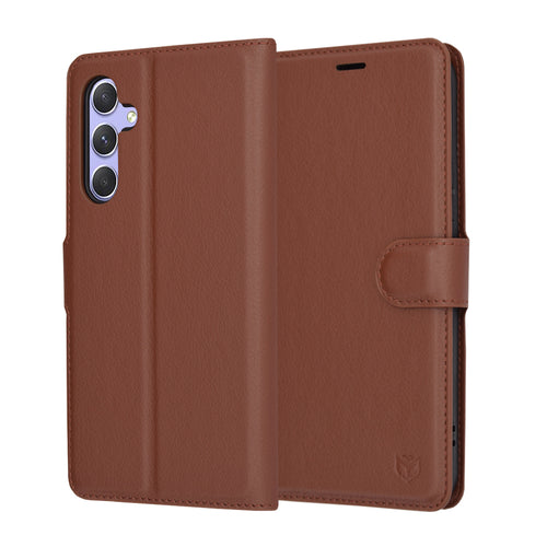 Husa pentru Samsung Galaxy A54, Techsuit Leather Folio, maro