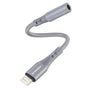 Adaptor Techsuit Premium Adaptor Cablu Soundflex (AC2), Lightning to 3.5mm Jack, Hi-Fi Quality, Silica Gel, Gri