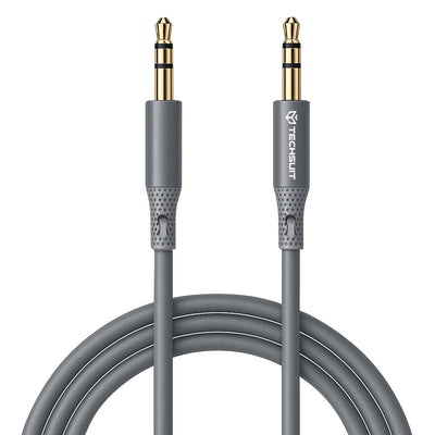 Adaptor, Techsuit Premium Cable Soundflex Ac3 3 5mm to Jack Hi Fi Quality Silica Gel 1m Koff A3d2de, Gri