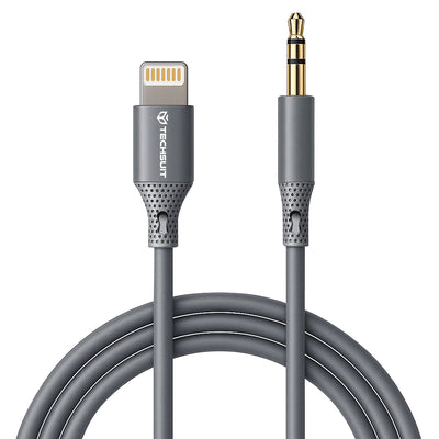 Adaptor, Techsuit Premium Cable Soundflex Ac5 Lightning to 3 5mm Jack Hi Fi Quality Silica Gel Koff A3d2de, Gri