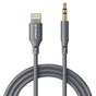Adaptor, Techsuit Premium Cable Soundflex Ac5 Lightning to 3 5mm Jack Hi Fi Quality Silica Gel Koff A3d2de, Gri