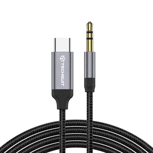 Adaptor, Techsuit Premium Cable Fusexound Ac11 Type-C to 3 5mm Jack Hi Fi Quality DAC Chip PVC 0 5m Koff A3d2de, Gri
