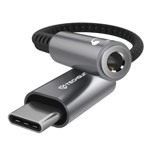 Adaptor Techsuit Premium Adaptor Cablu Sonicpix (AC14), Type-C to 3.5mm Jack, 3A, DAC Chip, Aluminum, Digital Decoder