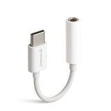 Adaptor Techsuit (2 pack) Adaptor Cablu Musicbox (AC18), Type-C to 3.5mm Jack, DAC Chip, 3A, Plug si Play, Alb