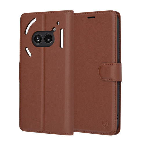 Husa pentru Nothing Phone (2a), Techsuit Leather Folio, maro
