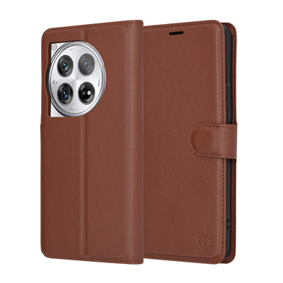 Husa pentru OnePlus 12, Techsuit Leather Folio, maro